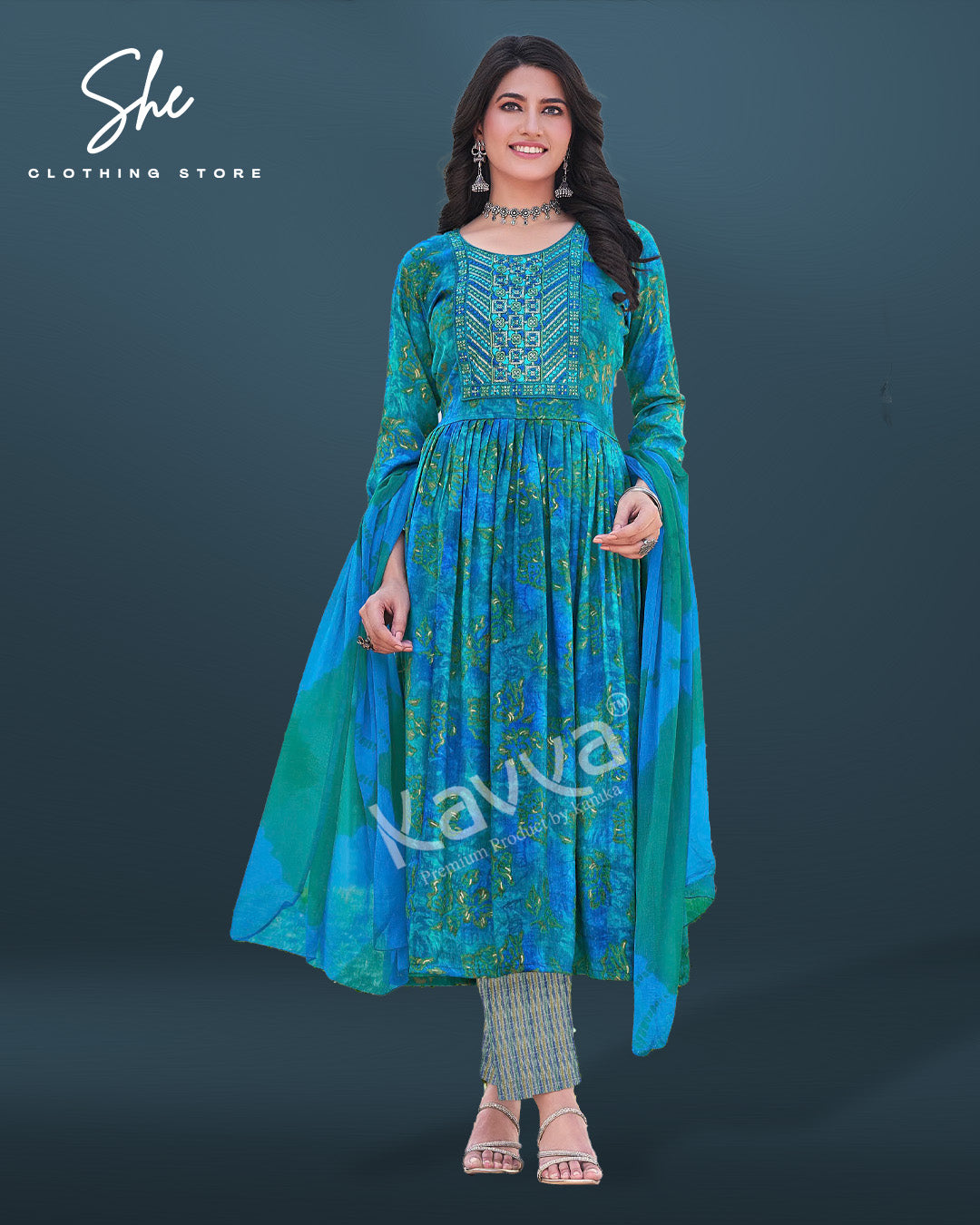 Kavya Jyotika Light Blue Salwar Suit