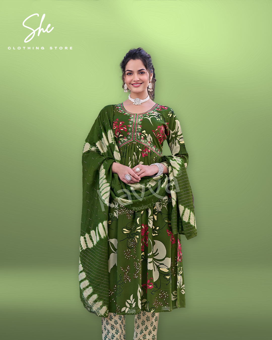 Kavya Zoya Green Salwar Suit