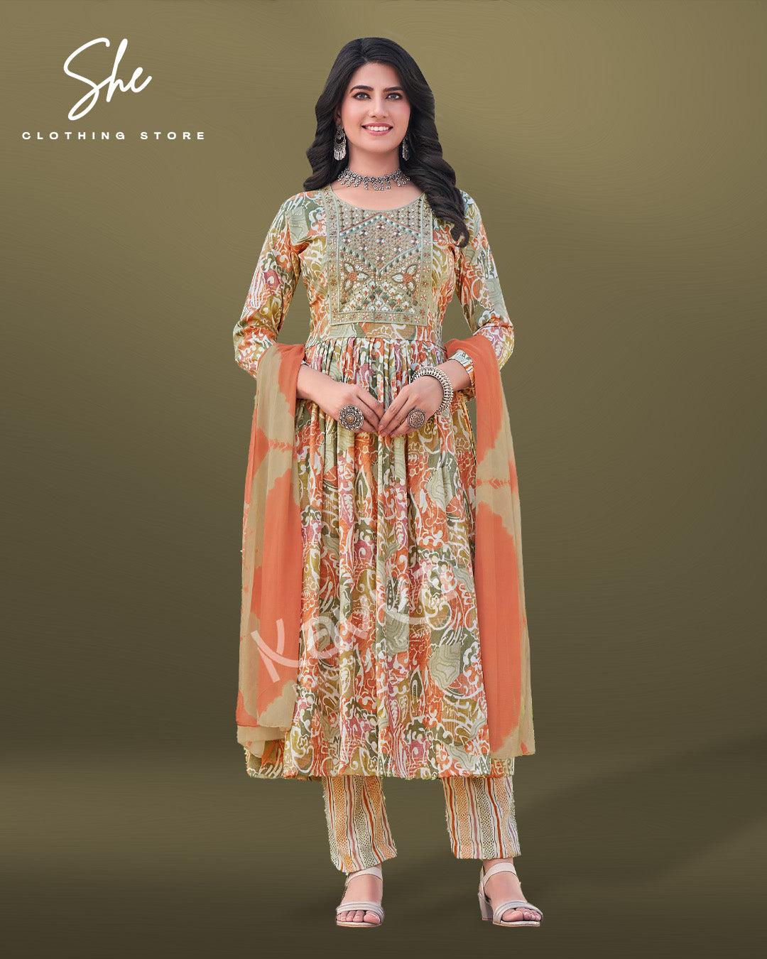Kavya Jyotika Light Green Salwar Suit