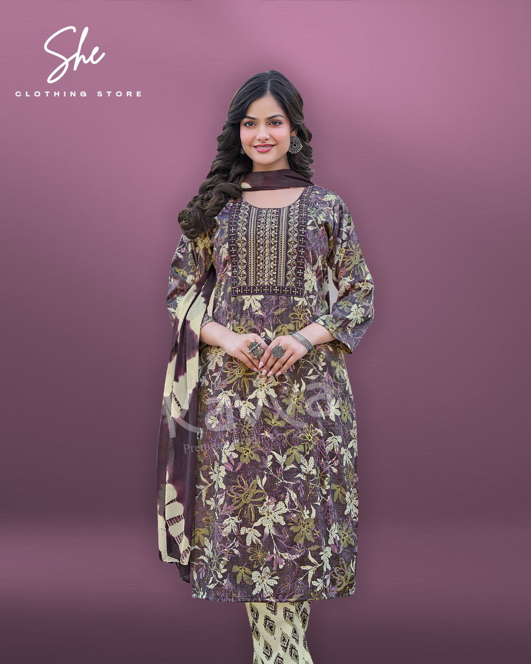 Kavya Deepika Purple Salwar Suit