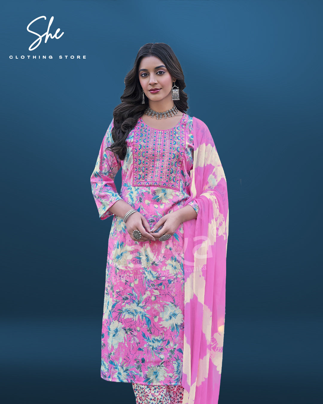 Kavya Deepika Pink Salwar Suit