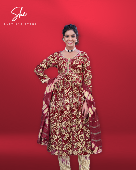 Kavya Zoya Red Salwar Suit