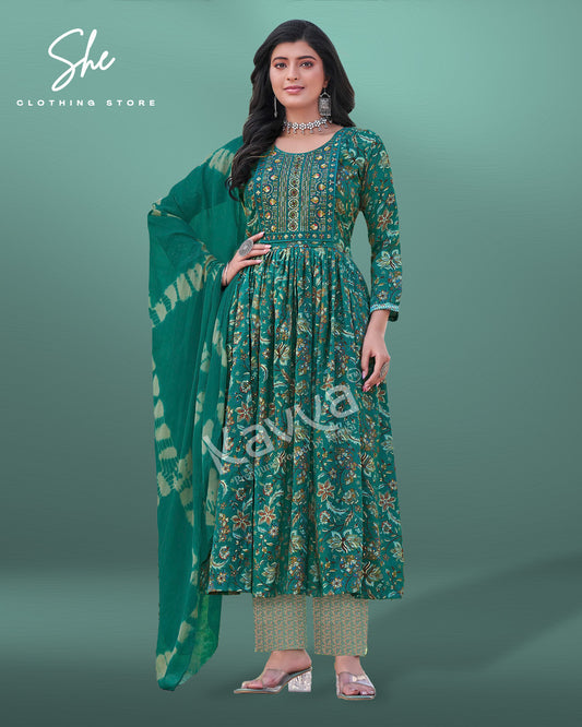 Kavya Jyotika Green Salwar Suit