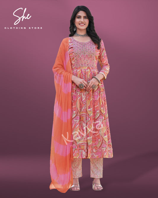 Kavya Jyotika Orange Salwar Suit