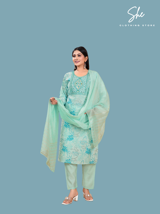 Tanvi Co-ord Set Vol.04 - Cyan