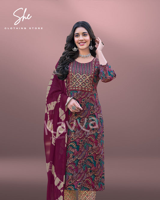 Kavya Deepika Maroon Salwar Suit