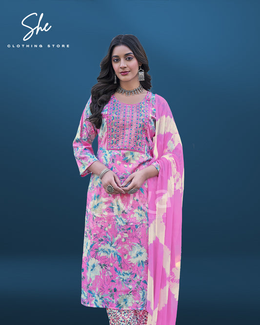 Kavya Deepika Pink Salwar Suit