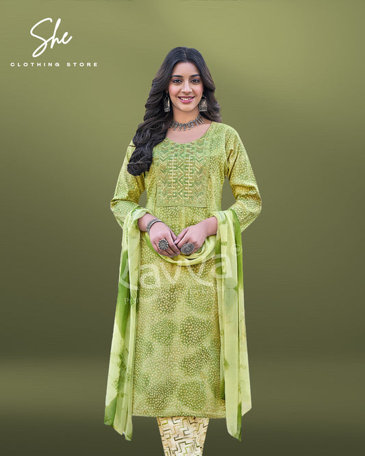 Kavya Deepika Green Salwar Suit