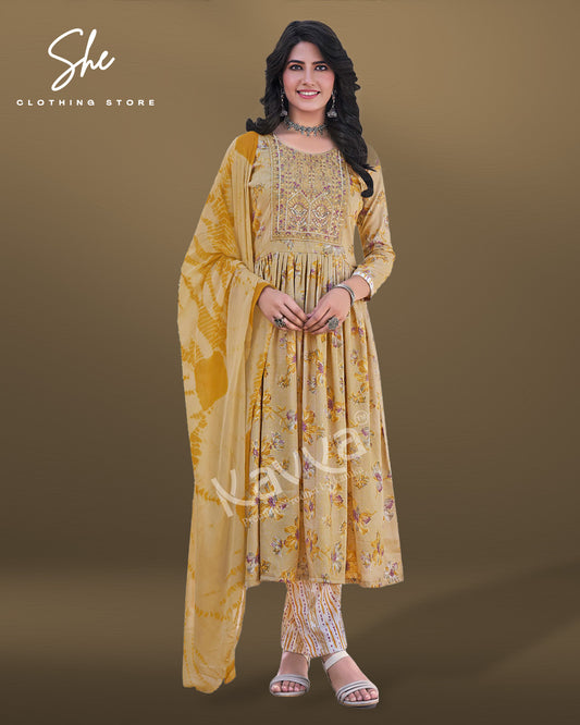 Kavya Jyotika Yellow Salwar Suit